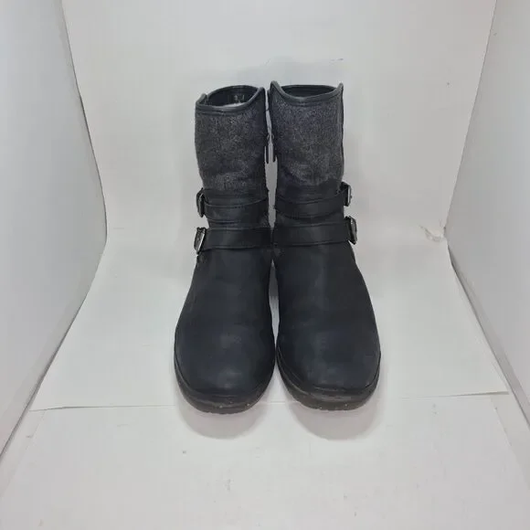 Ugg Australia Women's Strap Black Leather Waterproof Boot 1005269 Size 11 - Picture 2 of 11